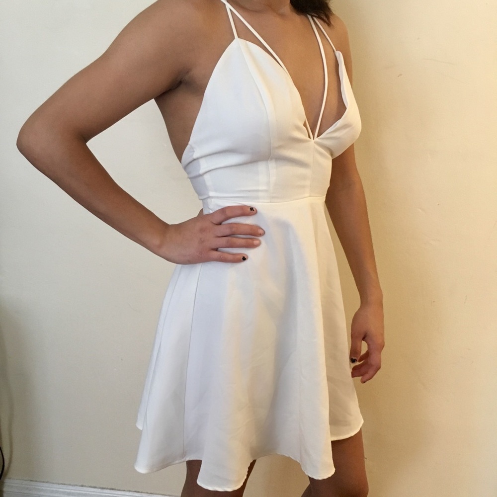 White Strappy Fit & Flare Dress